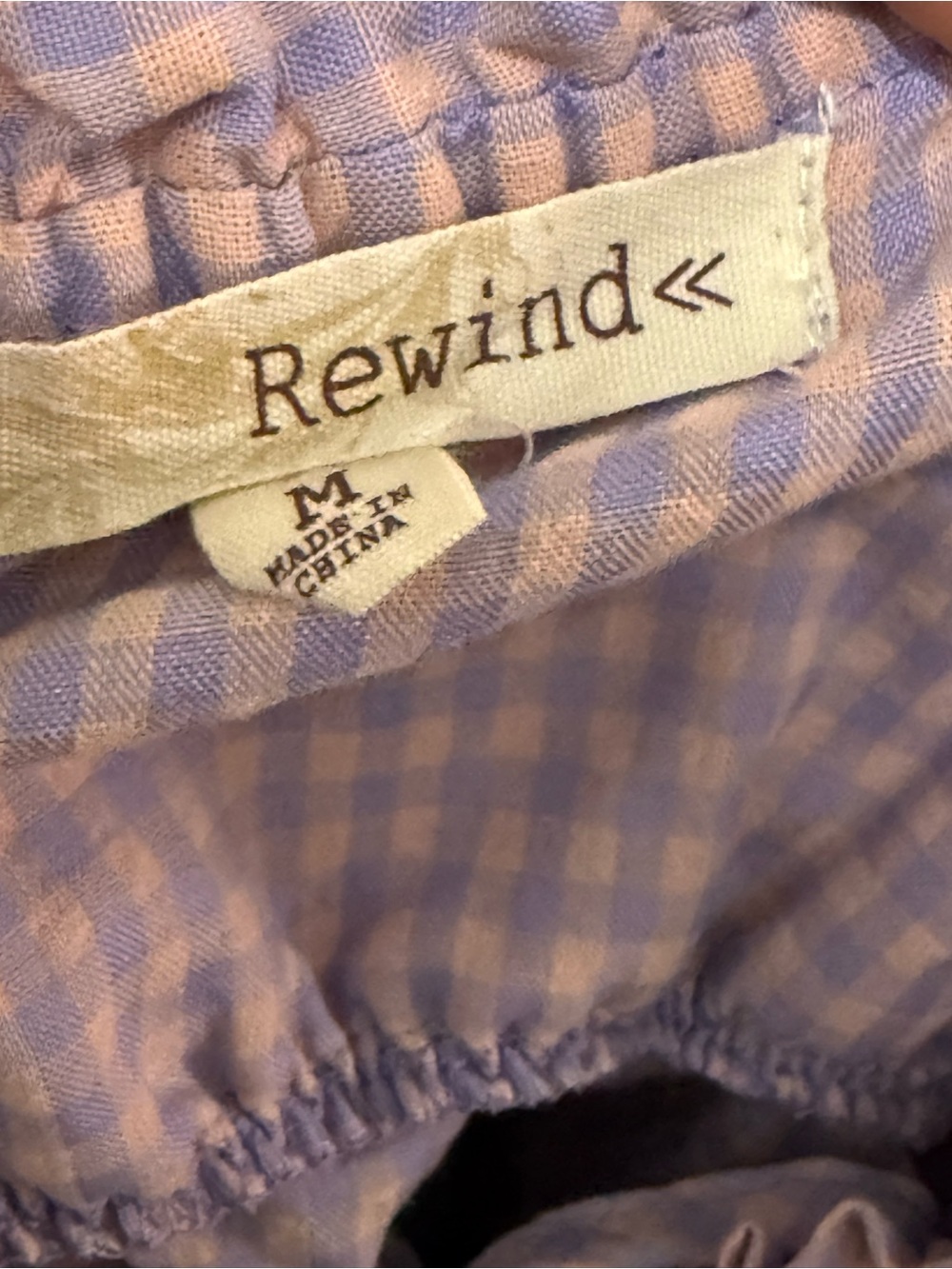 Rewind Lavender Gingham Ruffle Tank - Picture 3 of 3